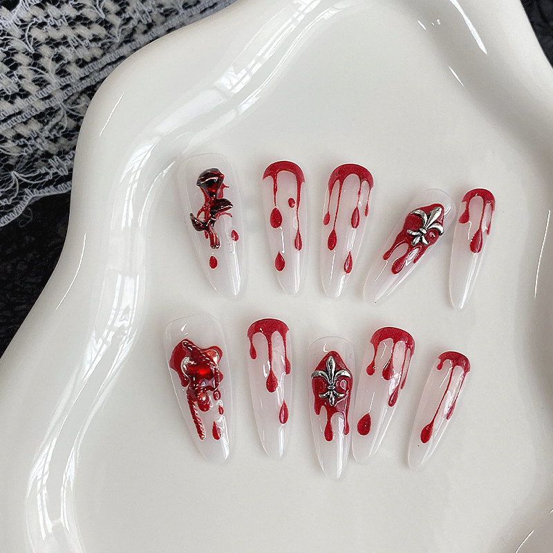 10Pcs Long Almond Press On Nai - đánh giá và giá Drip Tip Resin