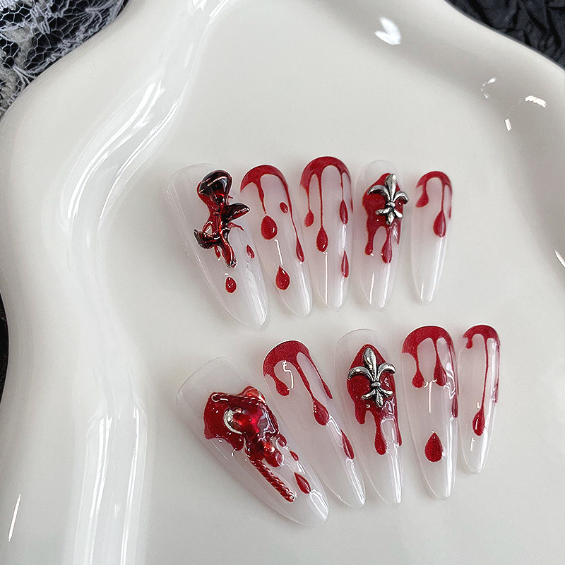 10Pcs Long Almond Press On Nai - đánh giá và giá Drip Tip Resin