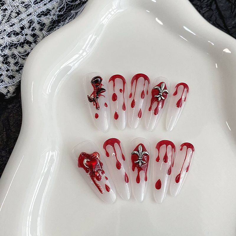 10Pcs Long Almond Press On Nai - đánh giá và giá Drip Tip Resin